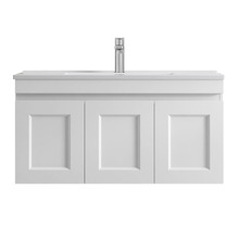 Hampton 900mm Satin White Wall Hung Single Vanity